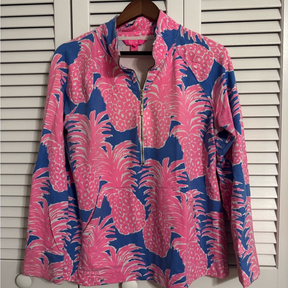Pink and Blue Lily Pulitzer Half Zip Pullover